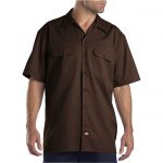 Short Sleeve Twill Work Shirt Dark Brown