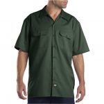 Short Sleeve Twill Work Shirt Dark Green