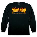Thrasher Flame Logo Long Sleeve Black