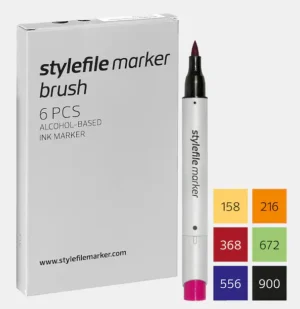 Stylefile Alcohol Brush Marker Ink 6 Set