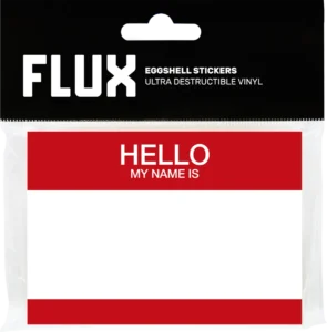 FLUX Eggshell Stickers 50 pcs Hello My Name Is Red